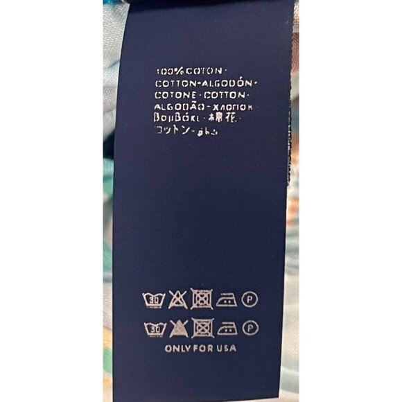 Vilebrequin Womens Soft Blue Floral Wide Leg Pants Large NEW 100% Cotton Flowy - Picture 7 of 7